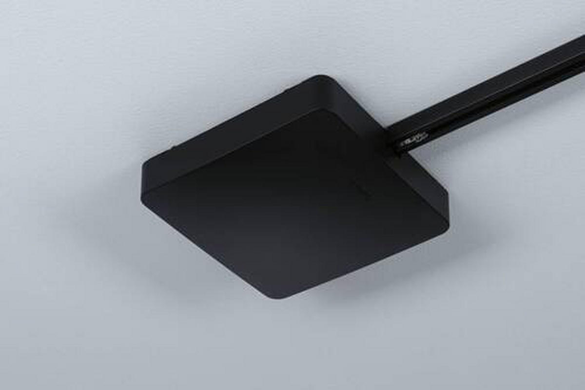 SCHIENENSYSTEM-EINSPEISER URail 22,7/4,8 cm   - Schwarz, Basics, Kunststoff (22,7/4,8cm) - Paulmann