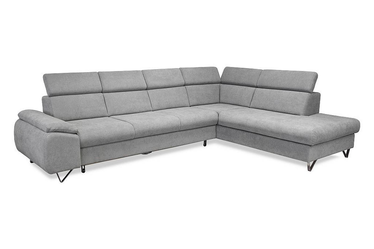 KUTNA GARNITURA drvo, metal, drvni materijal, tekstil  siva   - siva/boje kroma, Moderno, drvni materijal/drvo (315/232cm) - Hom`in