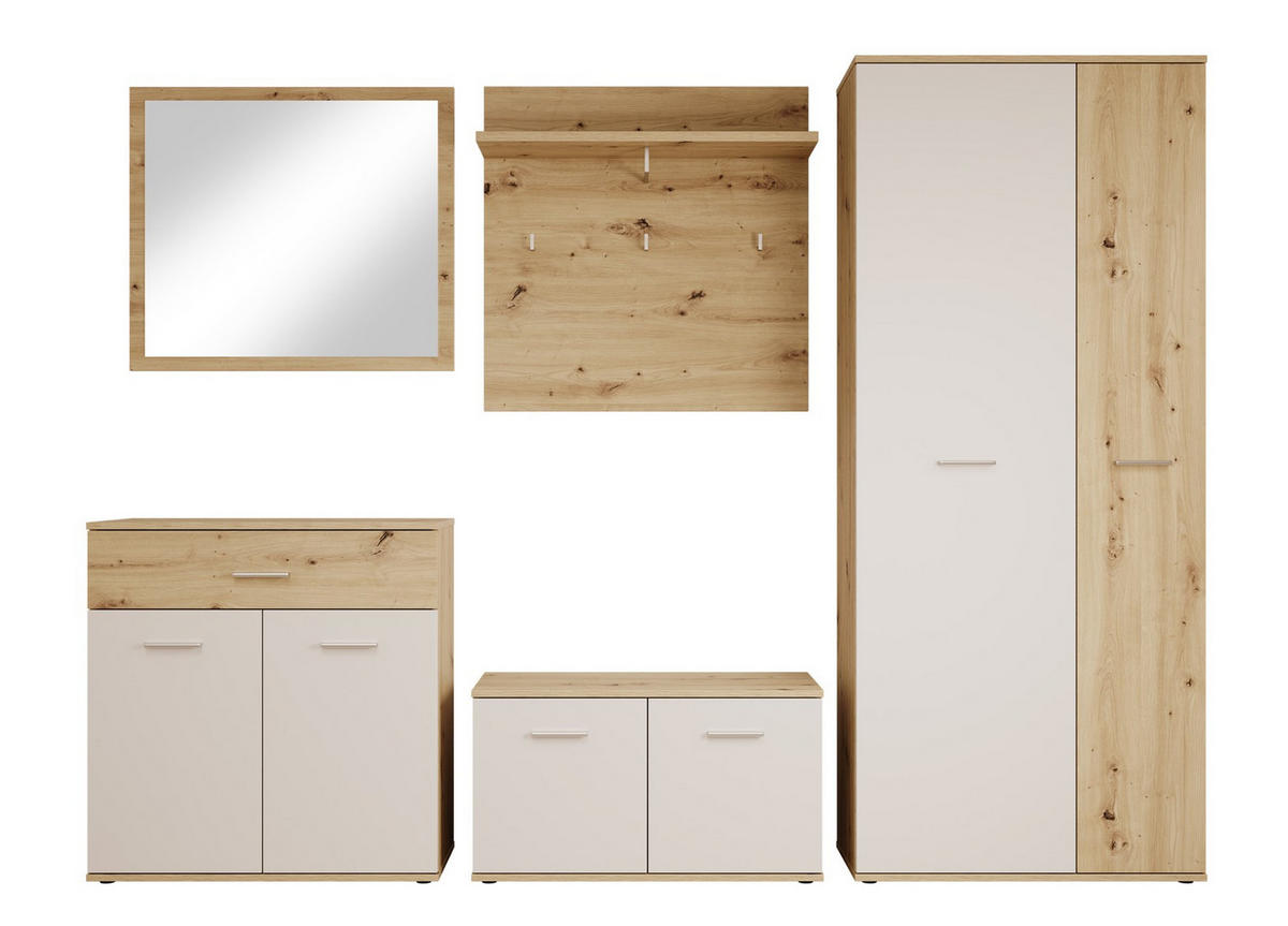 GARDEROBE - Weiß/Eiche Artisan, Design, Holzwerkstoff (260/190/35cm) - MID.YOU