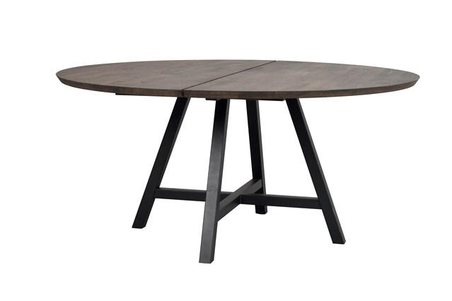 MATBORD i trä 150/150/75 cm - brun/svart, Design, metall/trä (150/150/75cm) - Rowico
