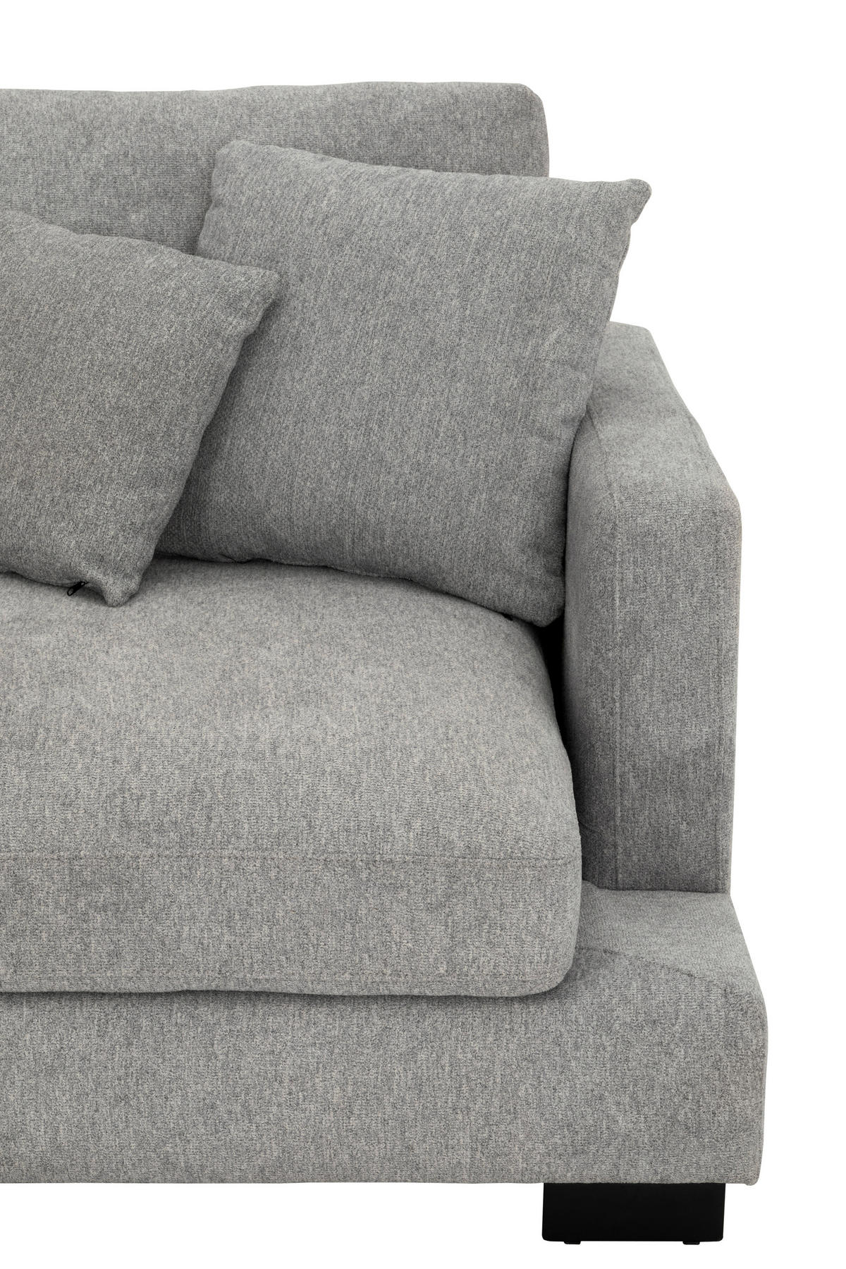 ECKSOFA Grau Webstoff  - Schwarz/Grau, Design, Textil/Metall (212/323cm) - Livetastic