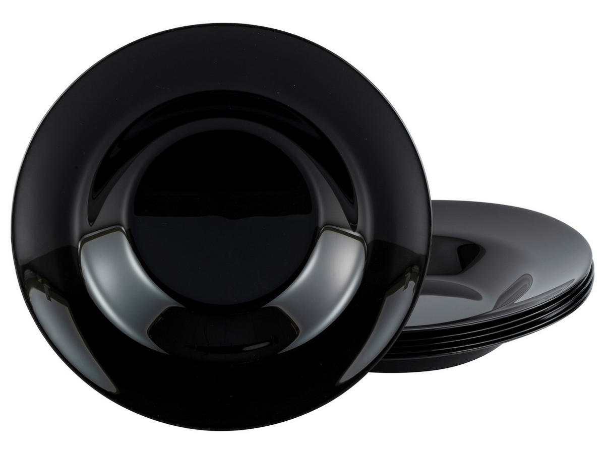 PASTATELLER 6-teilig Italien Party Schwarz  - Schwarz, Basics, Glas (5/29cm) - Creatable