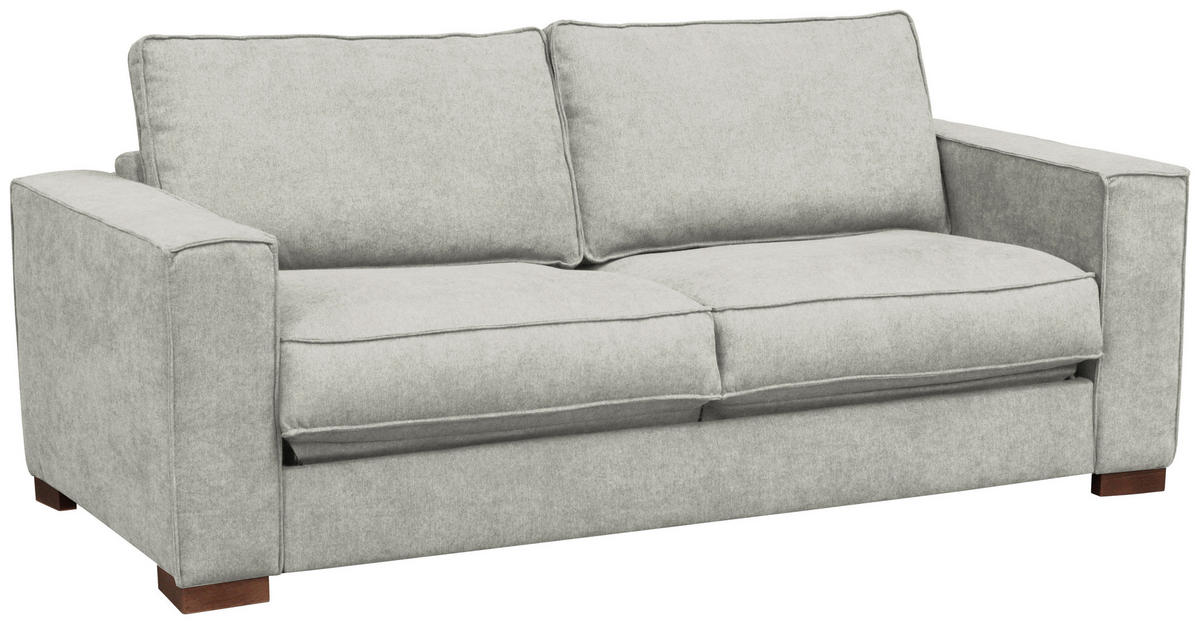 SCHLAFSOFA in Webstoff Hellgrau  - Dunkelbraun/Hellgrau, Design, Holz/Textil (203/85/99cm) - MID.YOU