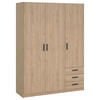 KLEIDERSCHRANK in Eichefarben  - Eichefarben/Schwarz, Basics, Holzwerkstoff/Metall (147/200/49,8cm) - MID.YOU