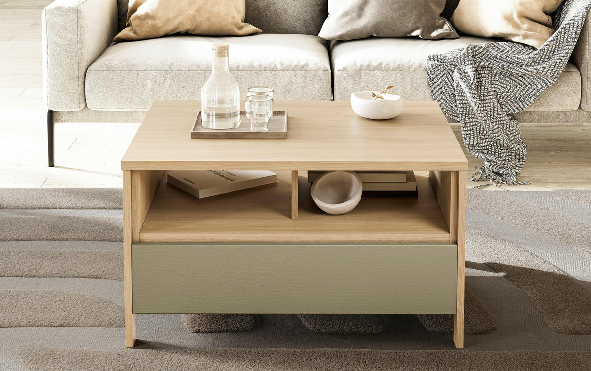 COUCHTISCH in Holzwerkstoff  - Eukalyptusholzfarben/Eichefarben, Design, Holzwerkstoff (80/46/60cm) - MID.YOU