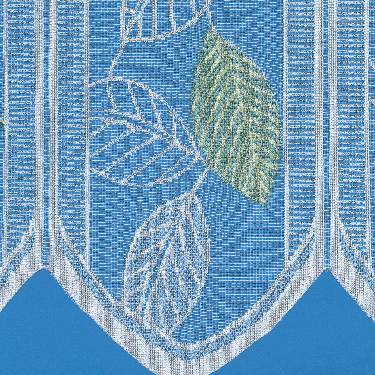 KURZGARDINE   105/45 cm   - Weiß/Grün, KONVENTIONELL, Textil (105/45cm)