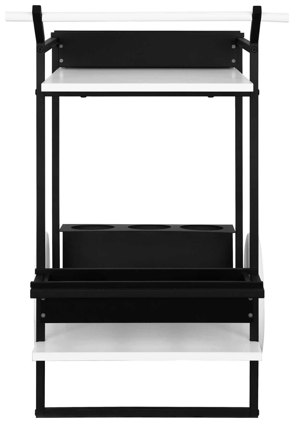 SERVIERWAGEN in Schwarz, Weiß  - Schwarz/Weiß, Basics, Holzwerkstoff/Metall (74/81/53,5cm) - MID.YOU