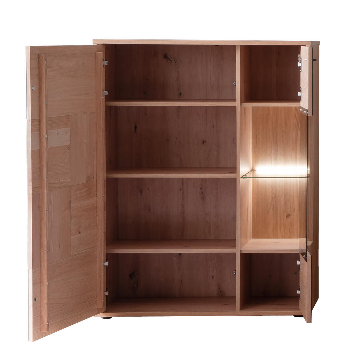 HYLLKOMBINATION  i antracit, ek Bianco  328/193/50 cm  - ek Bianco/svart, Design, metall/trämaterial (328/193/50cm) - MID.YOU