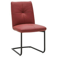 SCHWINGSTUHL  in Stahl Echtleder pigmentiert  - Rot/Schwarz, Design, Leder/Metall (50/87/59cm) - Dieter Knoll