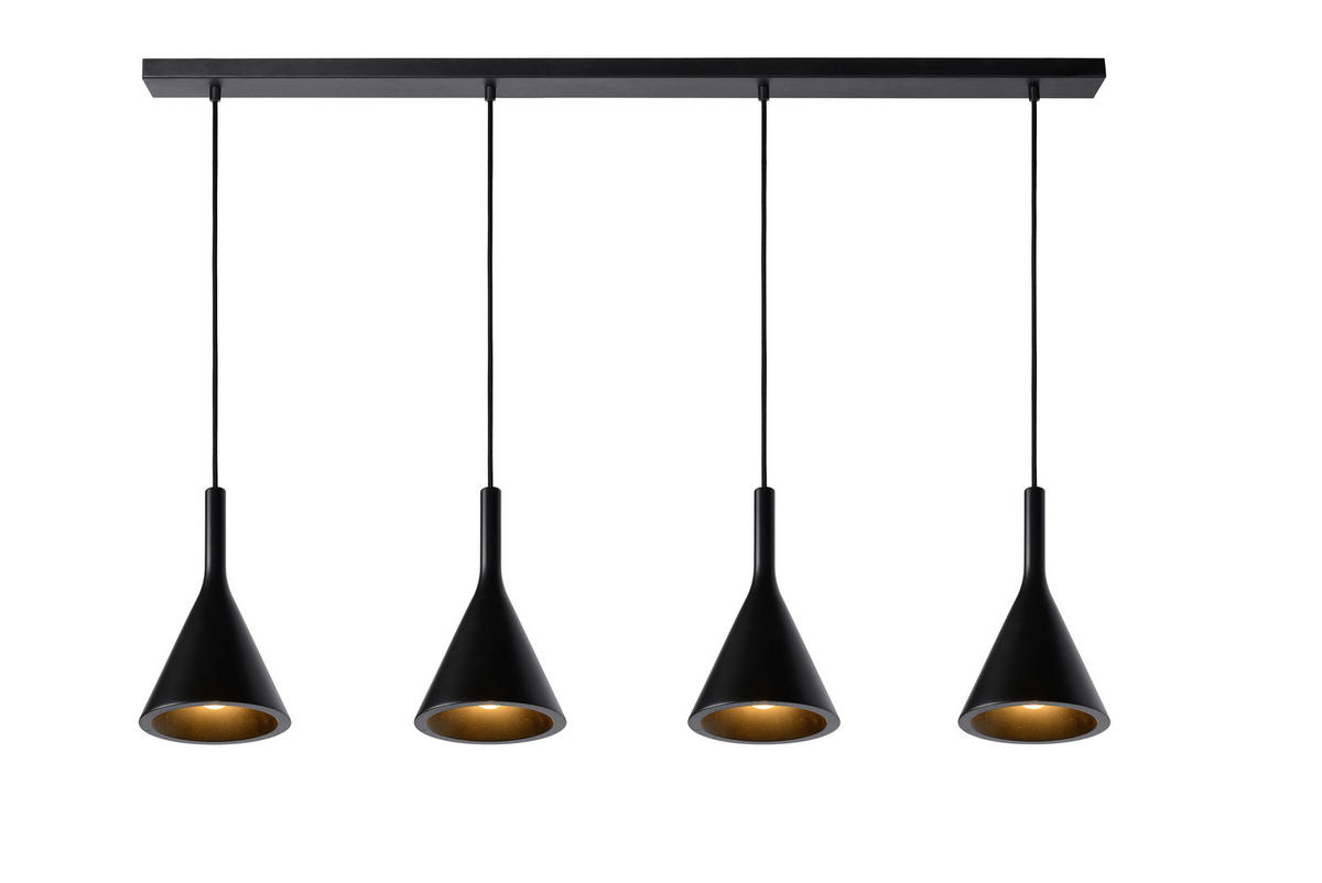 PENDELLEUCHTE GOSSE 120/17/159,5 cm   - Schwarz, Design, Metall (120/17/159,5cm) - Lucide