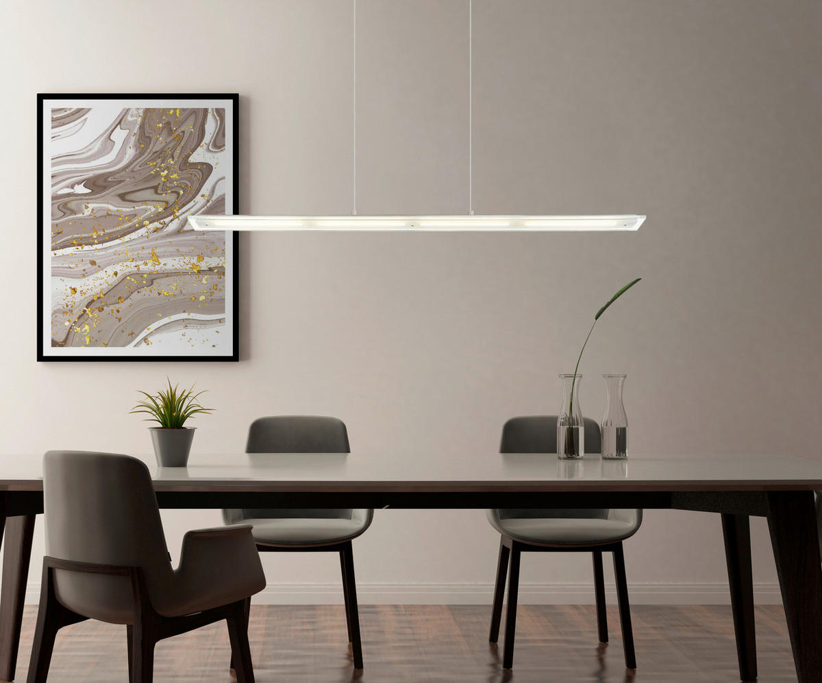 LED-HÄNGELEUCHTE 115/9/150 cm  - Klar/Nickelfarben, Design, Glas/Metall (115/9/150cm) - Globo