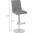 BARHOCKER Lederlook, Mikrofaser Dunkelgrau, Edelstahlfarben - Edelstahlfarben/Dunkelgrau, Design, Textil/Metall (42/87,5-113/54cm) - Novel