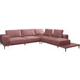 ECKSOFA  in Leinwand Beere  318/271 cm  - Beere/Schwarz, Design, Textil/Metall (318/271cm) - Belluti