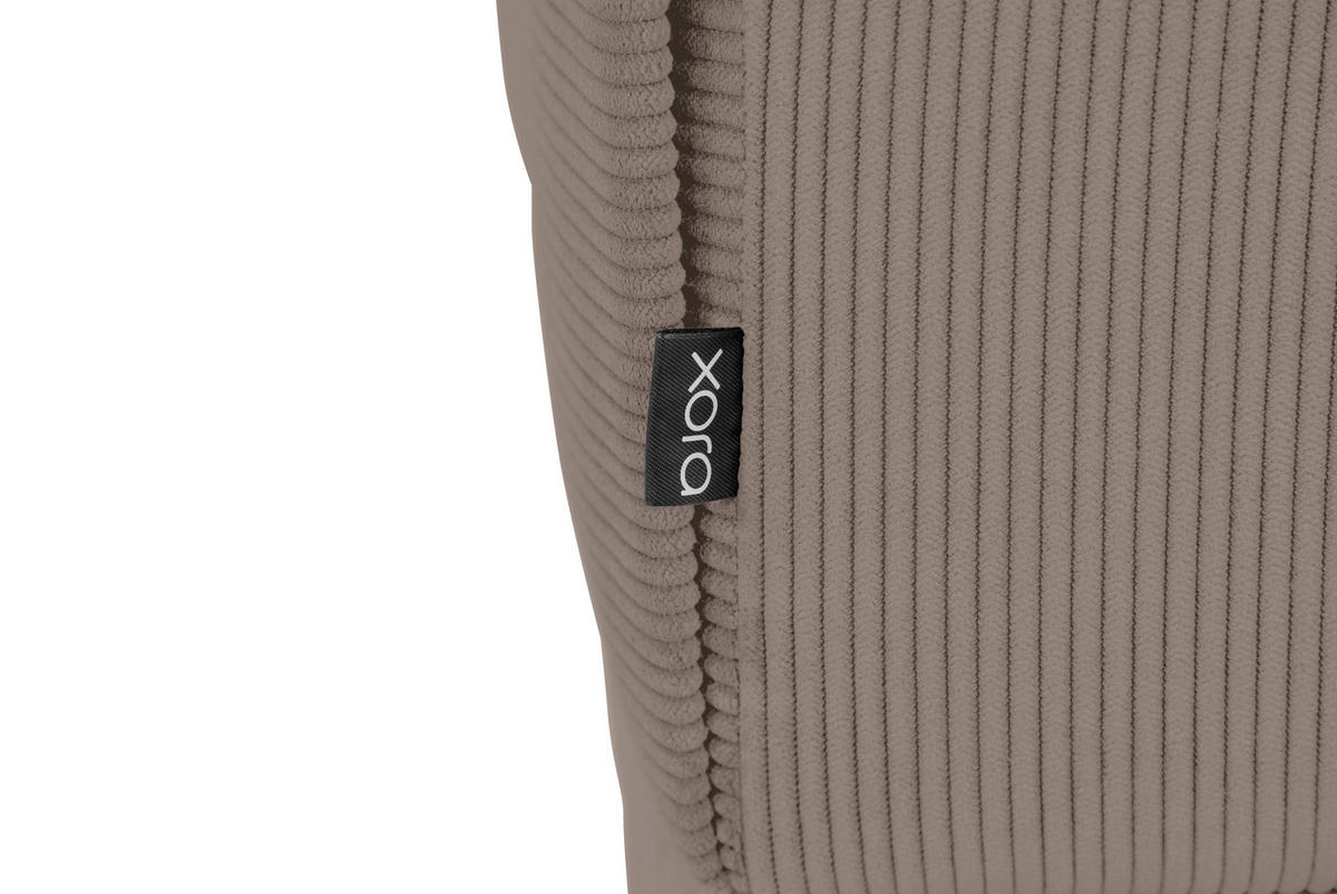 ECKSOFA ERNO Taupe Cord  - Taupe/Schwarz, Design, Textil/Metall (262/183cm) - MID.YOU