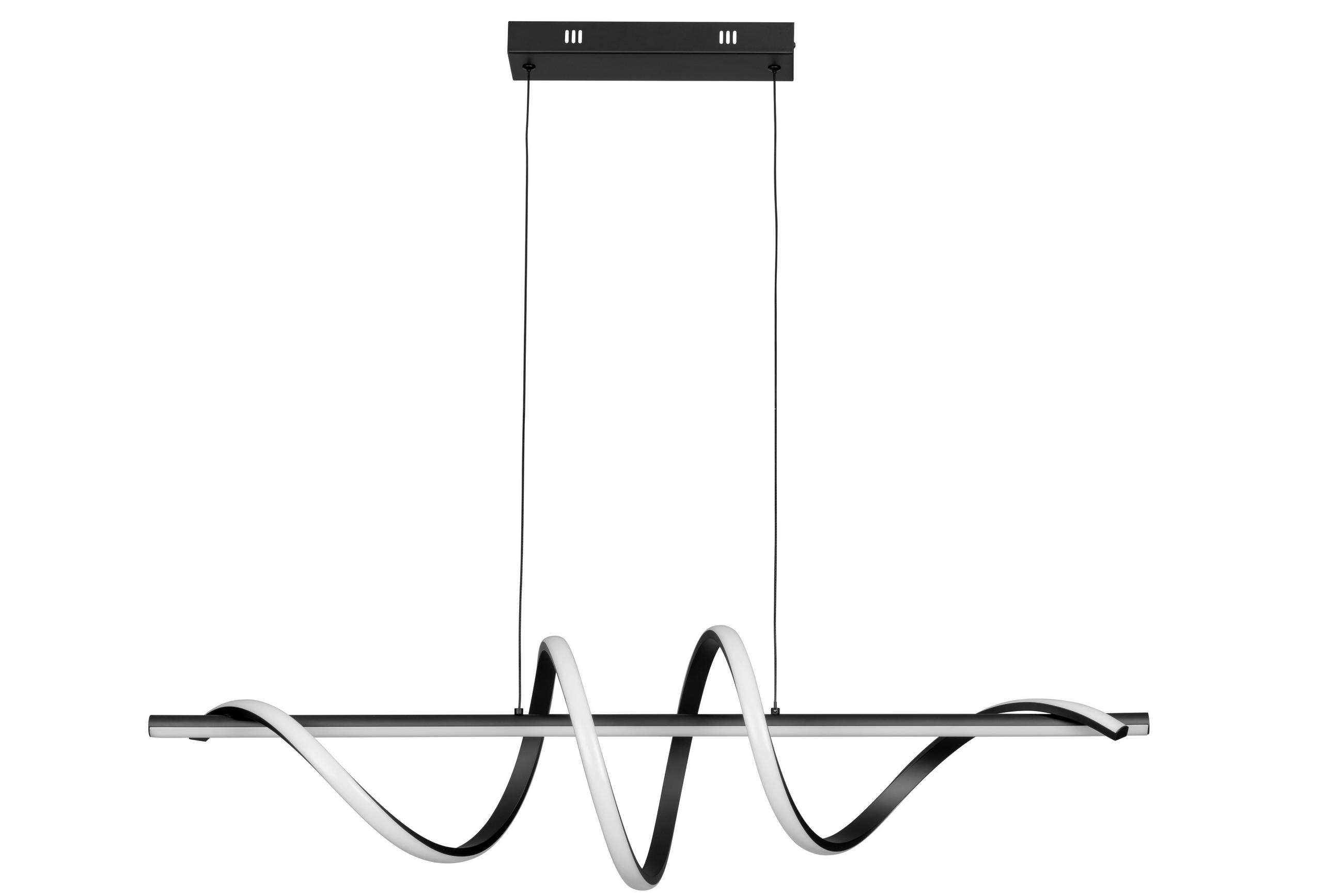 ZÁVESNÉ LED SVIETIDLO, 101/25/150 cm  - čierna, Design, kov/plast (101/25/150cm) - Novel