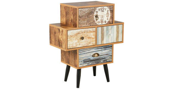 KOMMODE  in 63/73,8/29 cm  - Klar/Hellbraun, LIFESTYLE, Holzwerkstoff/Metall (63/73,8/29cm) - Carryhome
