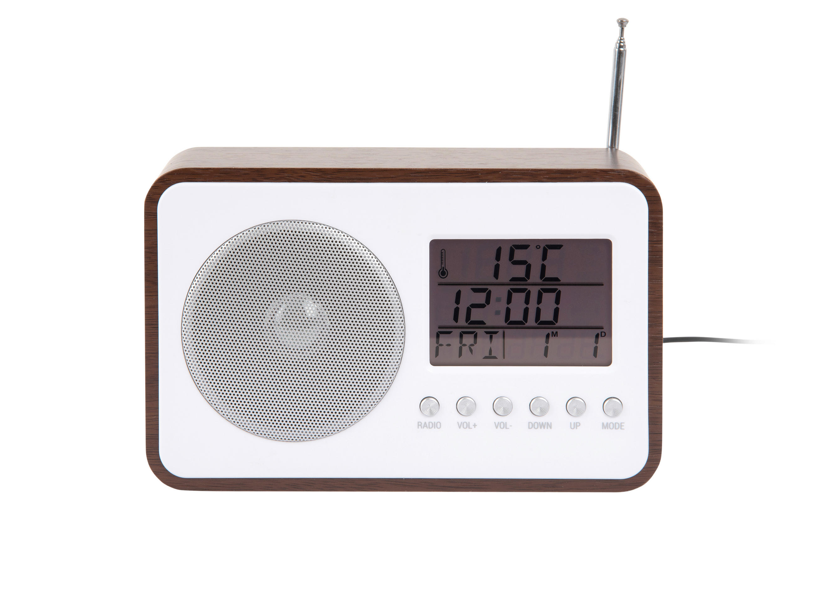 UHRENRADIO Dunkelbraun  - Dunkelbraun, Basics, Holzwerkstoff (19/7/12.5cm) - Karlsson