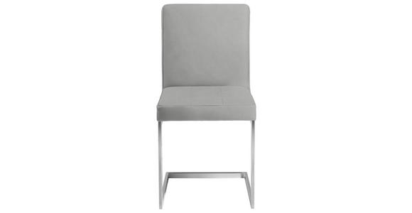 SCHWINGSTUHL in Stahl Mikrofaser - Edelstahlfarben/Hellgrau, Design, Textil/Metall (45/91/58cm) - Moderano