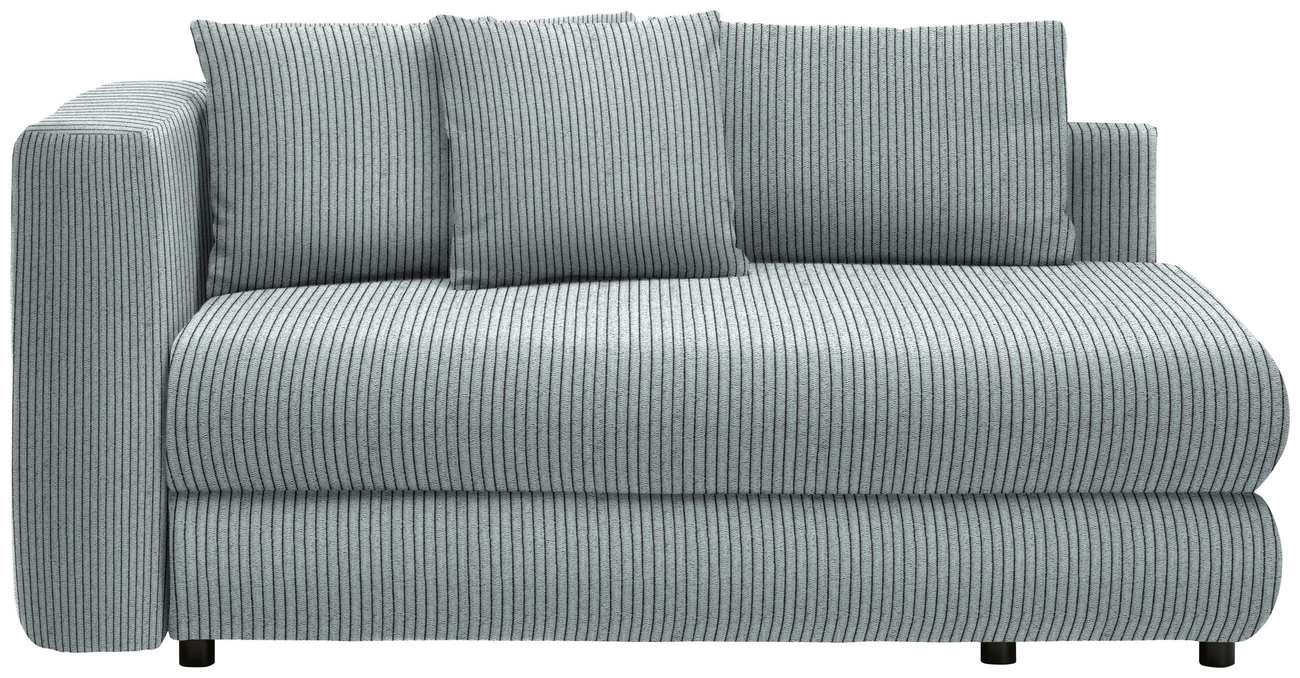 RÉCAMIERE in Cord Blaugrau  - Blaugrau/Schwarz, Design, Kunststoff/Textil (171/88/93cm) - Cantus