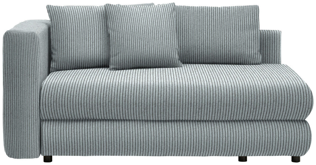 RÉCAMIERE in Cord Blaugrau  - Blaugrau/Schwarz, Design, Kunststoff/Textil (171/88/93cm) - Cantus