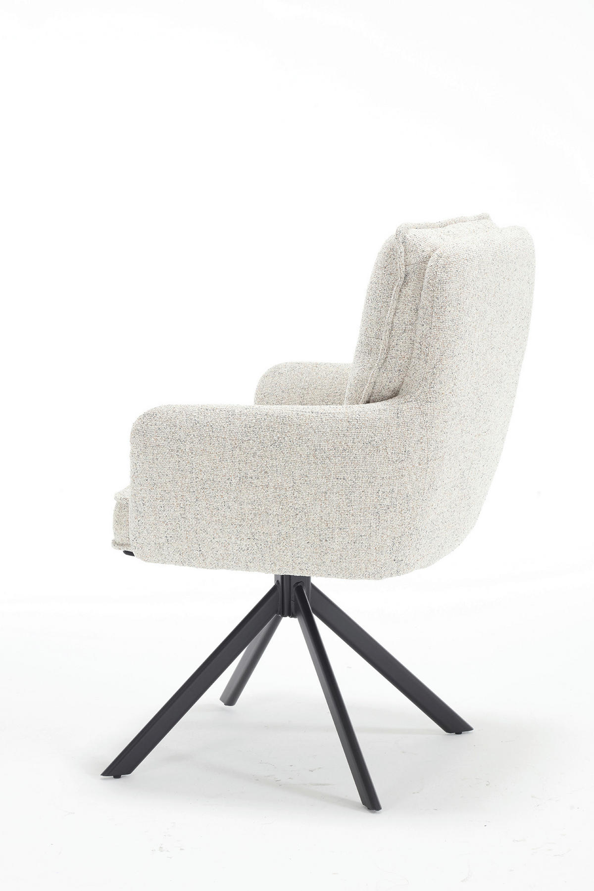 DREHSTUHL Struktur Beige  - Beige/Schwarz, MODERN, Textil/Metall (60/93/67cm) - Livetastic