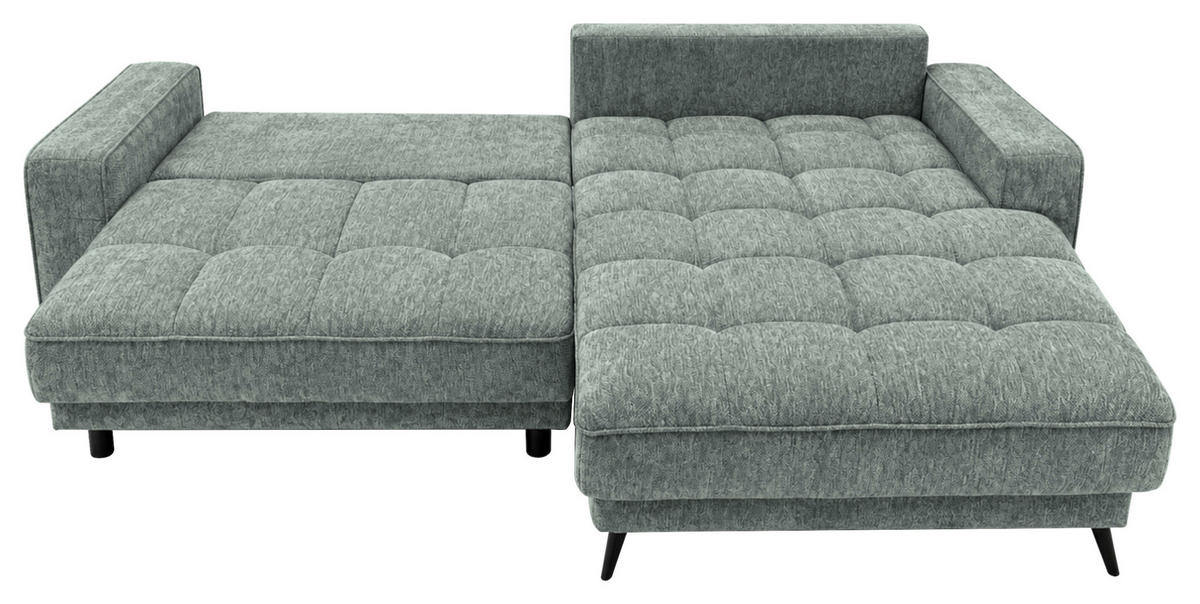  in Chenille Graugrün  - Schwarz/Graugrün, Design, Kunststoff/Textil (260/180cm) - Cantus
