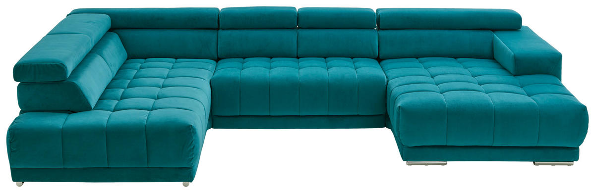 SEDACIA SÚPRAVA, textil, petrolejová - petrolejová/chrómová, Design, kov/textil (233/358/190cm) - Beldomo Speed