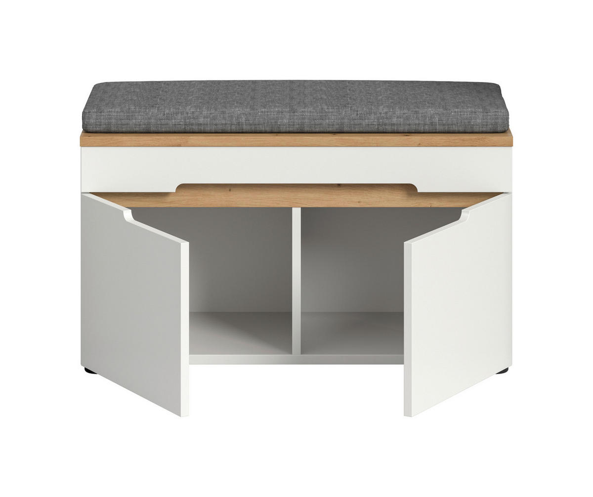 GARDEROBENBANK  in 80/45/37 cm  - Schwarz/Weiß, Design, Holzwerkstoff/Kunststoff (80/45/37cm) - MID.YOU