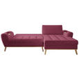 ECKSOFA in Webstoff Dunkelrot  - Eichefarben/Creme, Design, Holz/Textil (282/175cm) - Carryhome