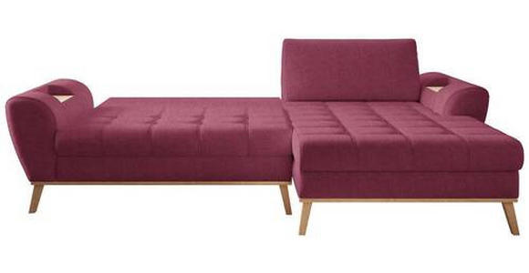 ECKSOFA in Webstoff Dunkelrot  - Eichefarben/Creme, Design, Holz/Textil (282/175cm) - Carryhome