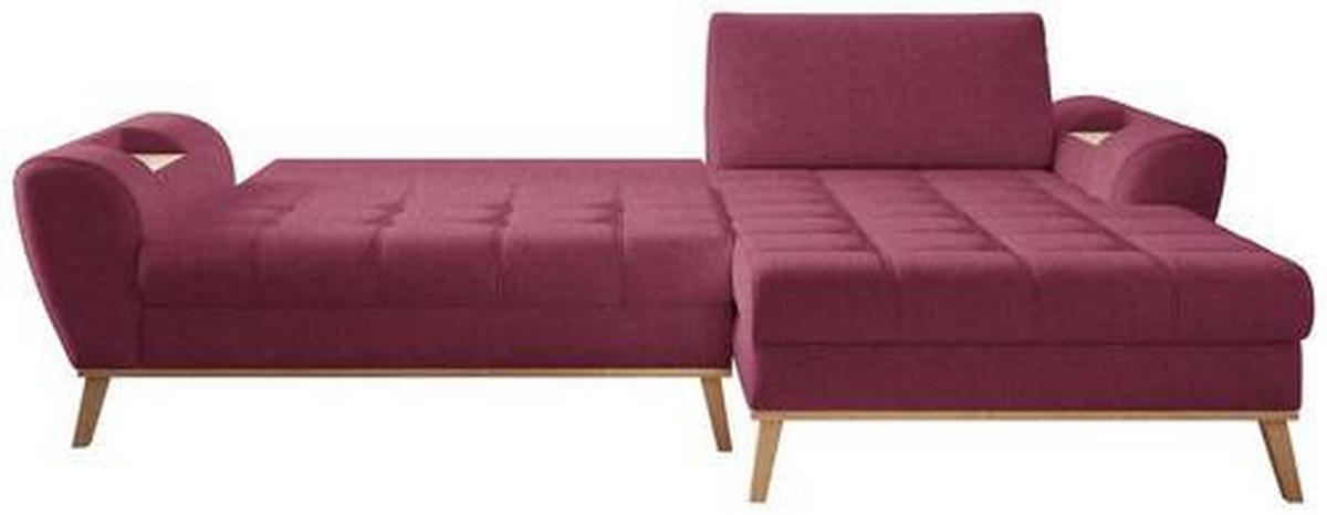 ECKSOFA in Webstoff Dunkelrot  - Eichefarben/Creme, Design, Holz/Textil (282/175cm) - Carryhome