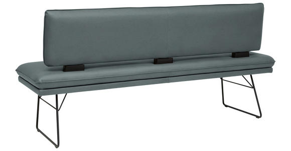 SITZBANK in Metall, Textil Schwarz, Graublau  - Graublau/Schwarz, Design, Textil/Metall (195/91/65cm) - Dieter Knoll