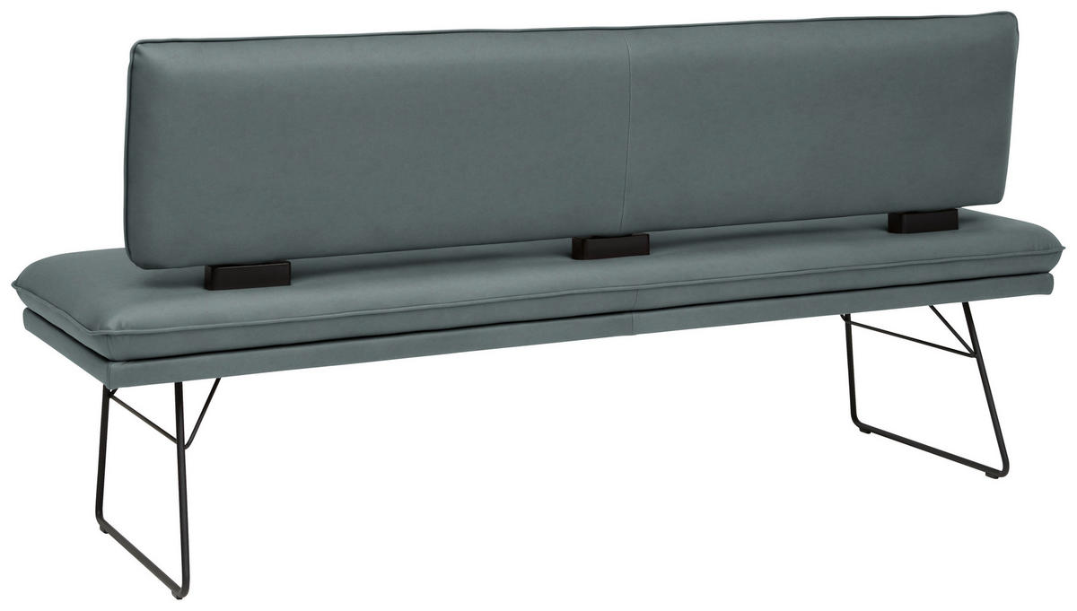 SITZBANK in Metall, Textil Schwarz, Graublau  - Graublau/Schwarz, Design, Textil/Metall (195/91/65cm) - Dieter Knoll