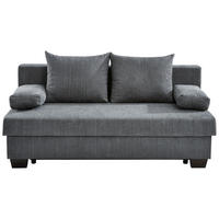 SCHLAFSOFA  mit Stoffauswahl, Schlafen auf Sitzhöhe, Rücken echt Flachgewebe Dunkelgrau  - Dunkelgrau, KONVENTIONELL, Holz/Textil (200/88/102cm) - Xora