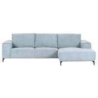 ECKSOFA in Cord Mintgrün, Hellblau  - Schwarz/Mintgrün, Konventionell, Textil/Metall (285/170cm) - Carryhome