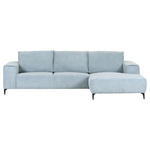 ECKSOFA Hellblau, Mintgrün Cord  - Schwarz/Hellblau, KONVENTIONELL, Textil/Metall (285/170cm) - Carryhome