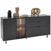 SIDEBOARD Anthrazit  186,2/86,1/46 cm  - Weiss/Anthrazit, Design, Glas/Holz (186,2/86,1/46cm) - Dieter Knoll