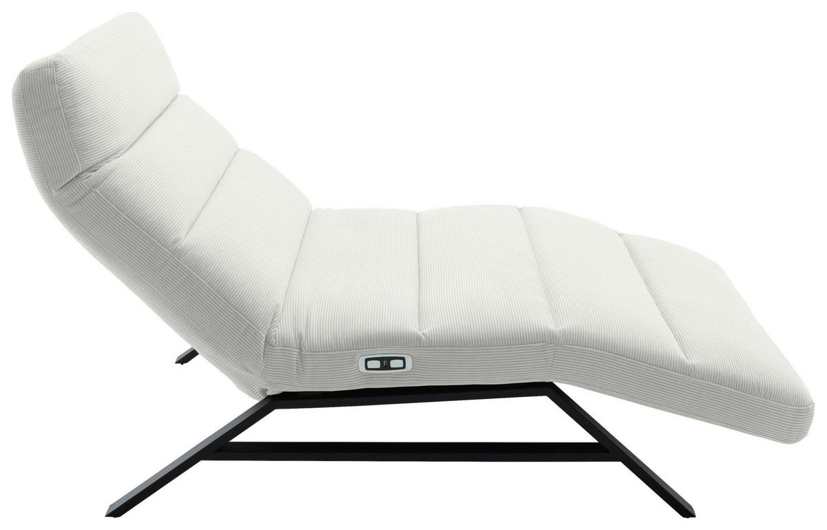 RELAXLIEGE Feincord Silberfarben  - Silberfarben/Schwarz, Design, Textil/Metall (120/54-113/158-198cm) - Pure Home Lifestyle