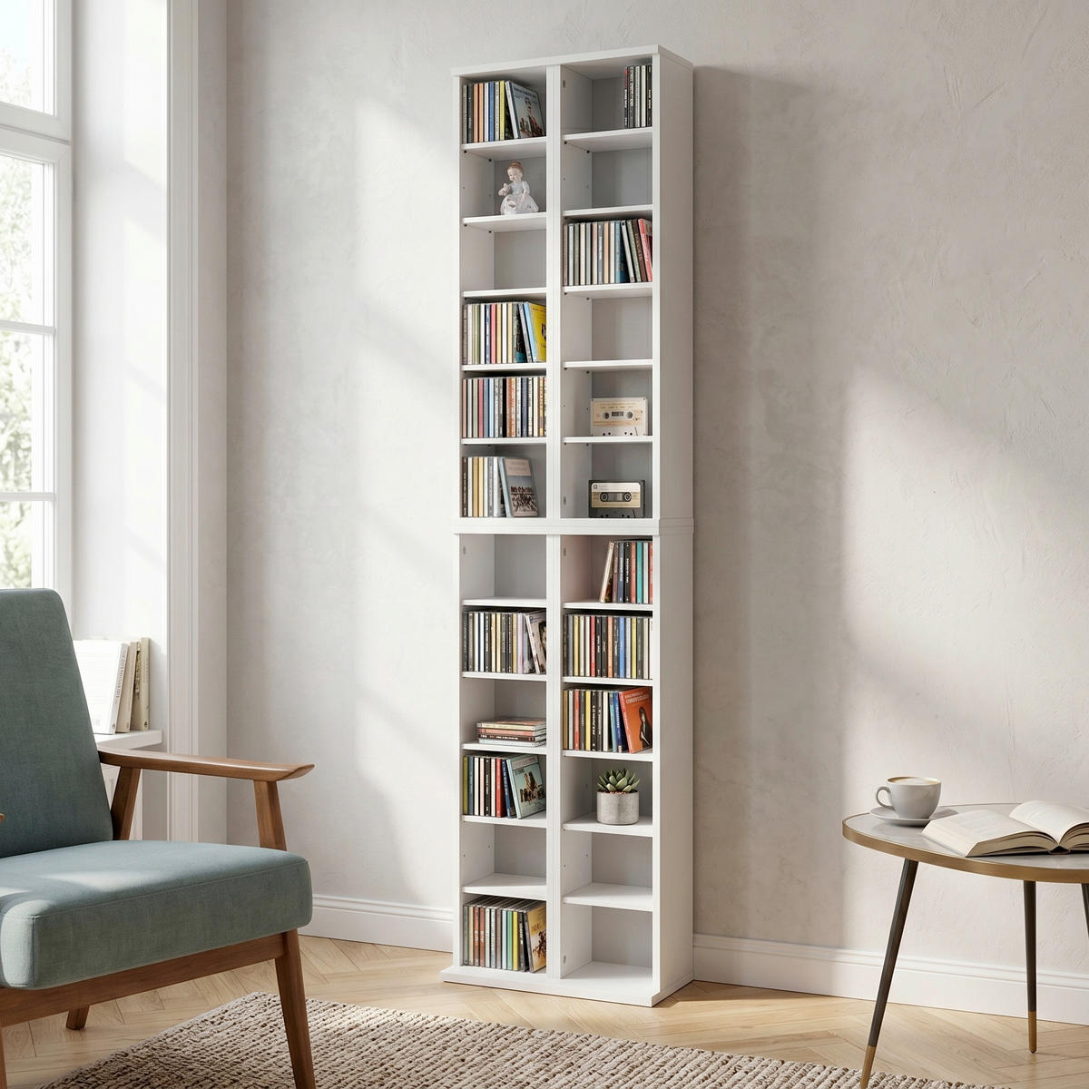 CD-REGAL - Weiss, Konventionell, Holzwerkstoff (42/183/20cm) - MID.YOU
