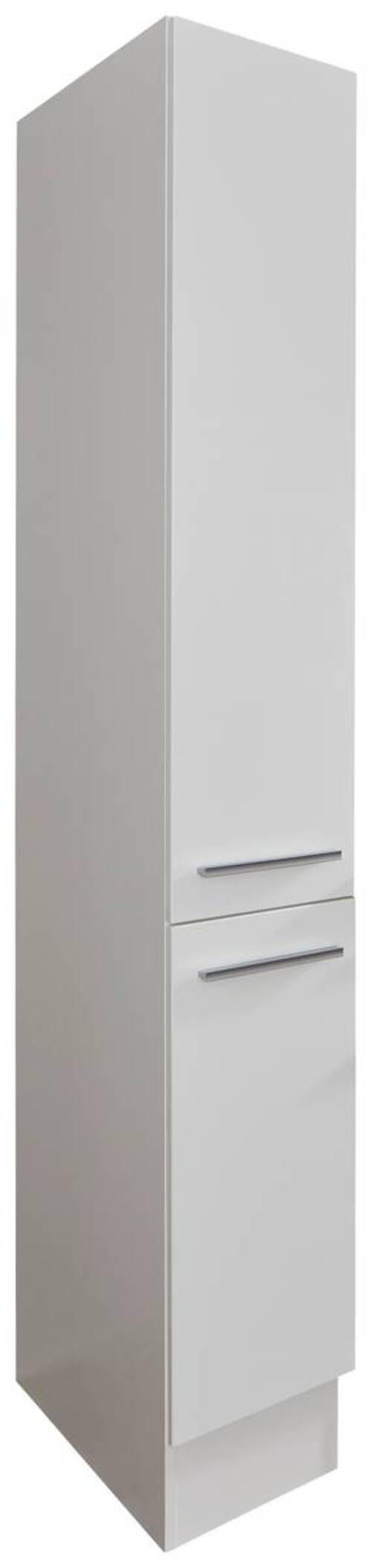 APOTHEKERSCHRANK 30/211/57 cm  in Weiß, Weiß Hochglanz  - Weiß Hochglanz/Silberfarben, LIFESTYLE, Holzwerkstoff/Kunststoff (30/211/57cm) - MID.YOU