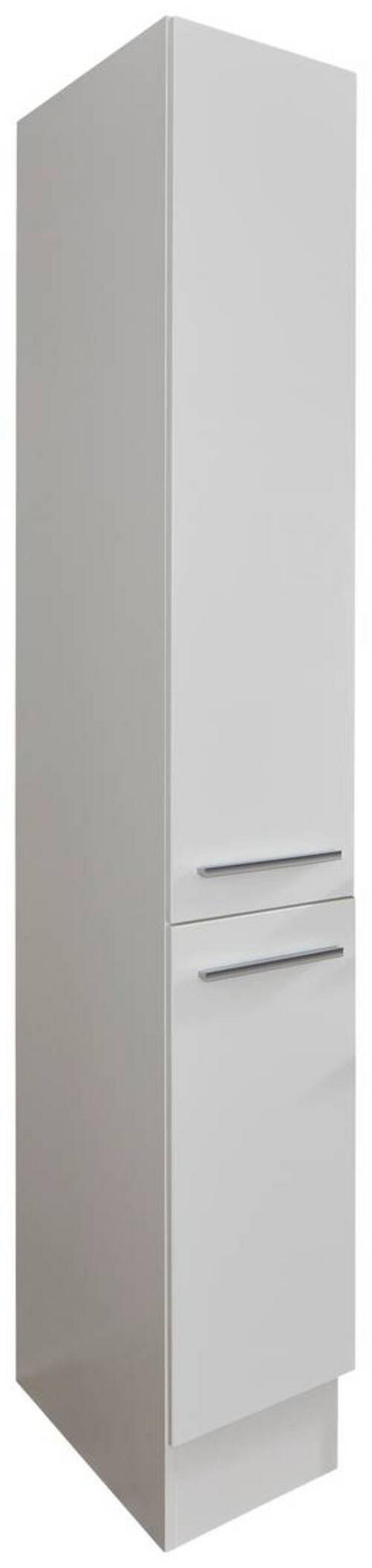 APOTHEKERSCHRANK 30/211/57 cm  in Weiß, Weiß Hochglanz  - Weiß Hochglanz/Silberfarben, LIFESTYLE, Holzwerkstoff/Kunststoff (30/211/57cm) - MID.YOU