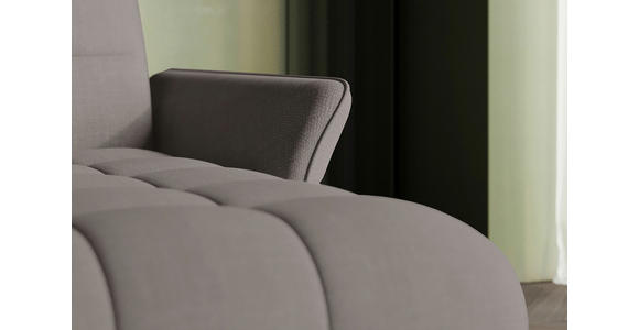 ECKSOFA Taupe Flachgewebe Rücken echt, Kopfteilverstellung, Sitztiefenverstellung  - Taupe/Schwarz, KONVENTIONELL, Textil/Metall (272/175cm) - Carryhome
