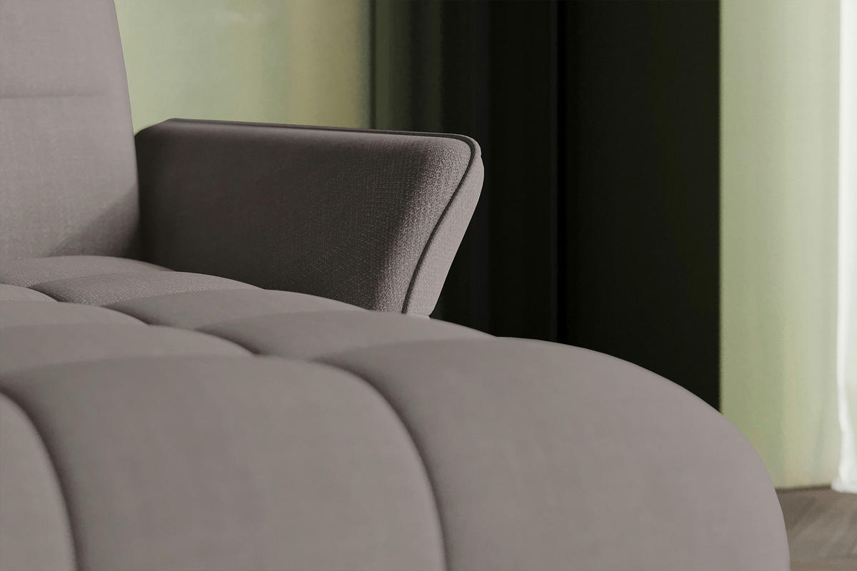 ECKSOFA Taupe Flachgewebe Rücken echt, Kopfteilverstellung, Sitztiefenverstellung  - Taupe/Schwarz, KONVENTIONELL, Textil/Metall (272/175cm) - Carryhome