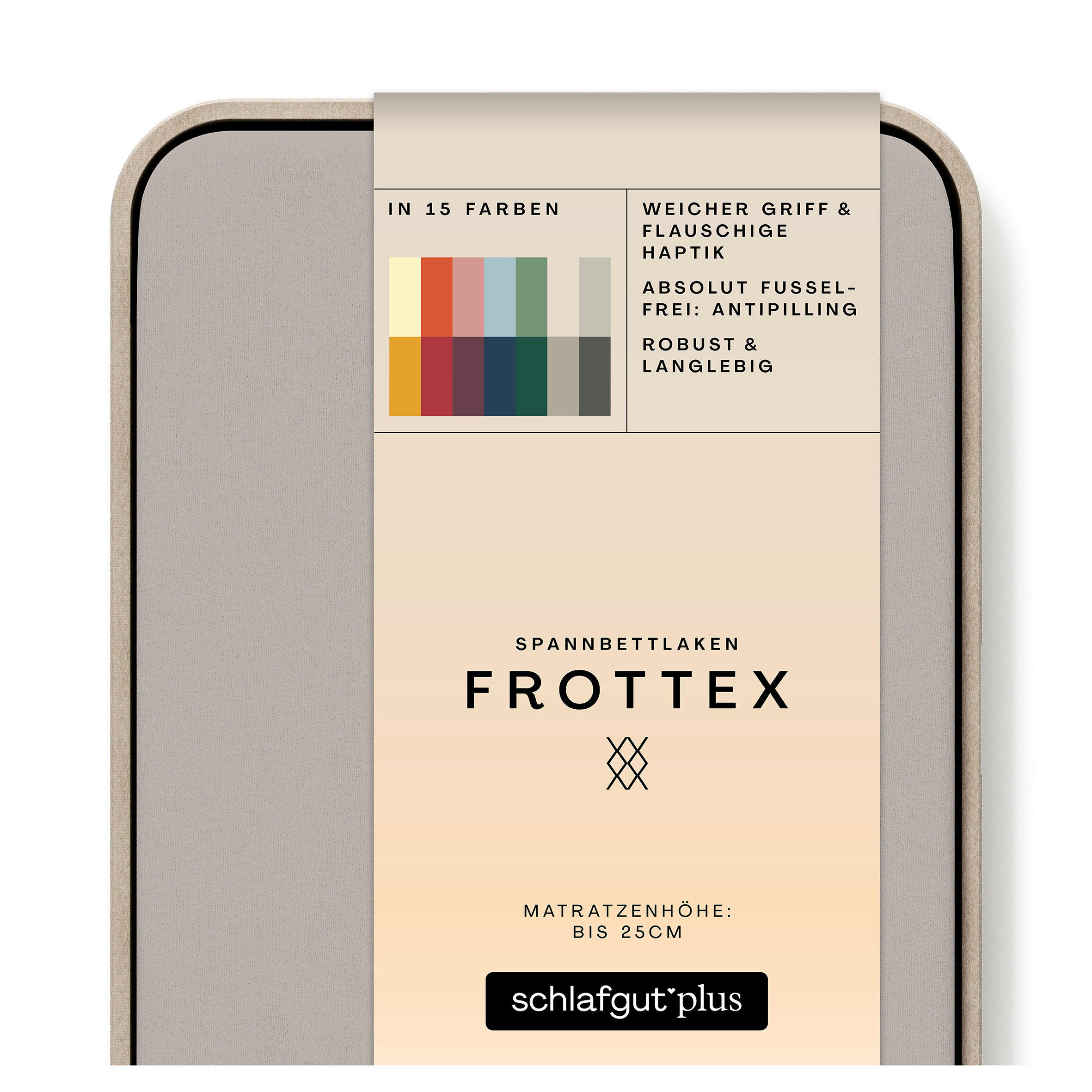 SPANNBETTTUCH FROTTEX Frottee  - Taupe, Basics, Textil (130/200cm) - Schlafgut
