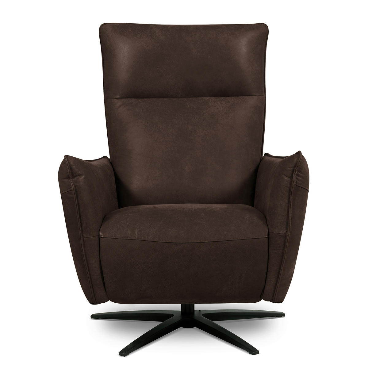 RELAXSESSEL Leder Dunkelbraun  - Dunkelbraun/Schwarz, Design, Leder/Metall (77/107/88cm) - Livetastic