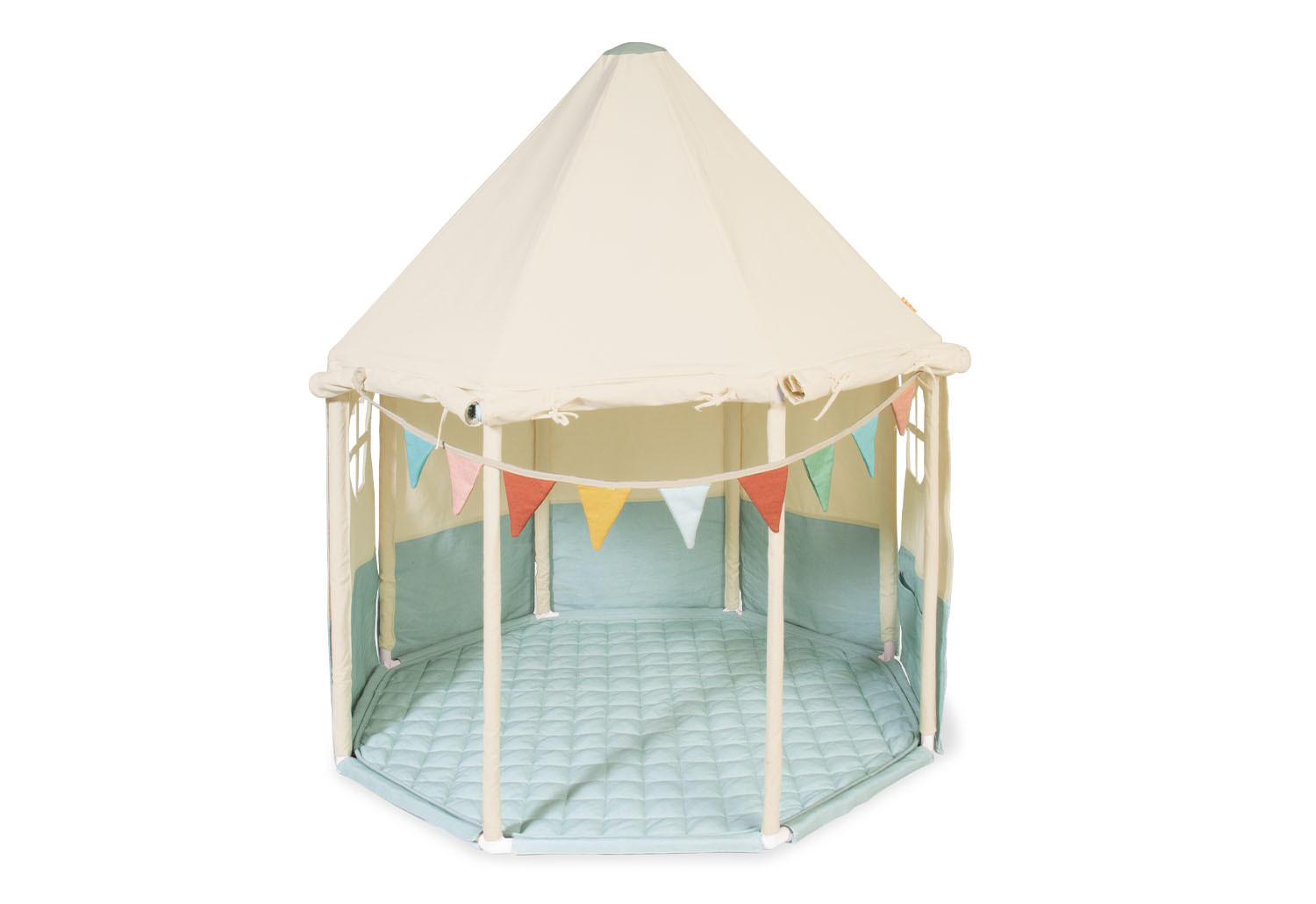 SPIELZELT - Pastellblau/Weiß, Basics, Textil (124/142/124cm) - Pinolino