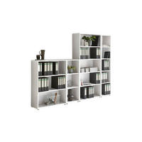 AKTENREGAL 257/185,6/33 cm  - Silberfarben/Weiß, MODERN, Holzwerkstoff (257/185,6/33cm) - MID.YOU