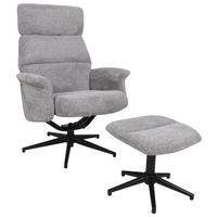 RELAXFÅTÖLJ SET i vävt tyg grå  - svart/grå, Design, metall/textil (74/106-96/72-101cm) - Carryhome