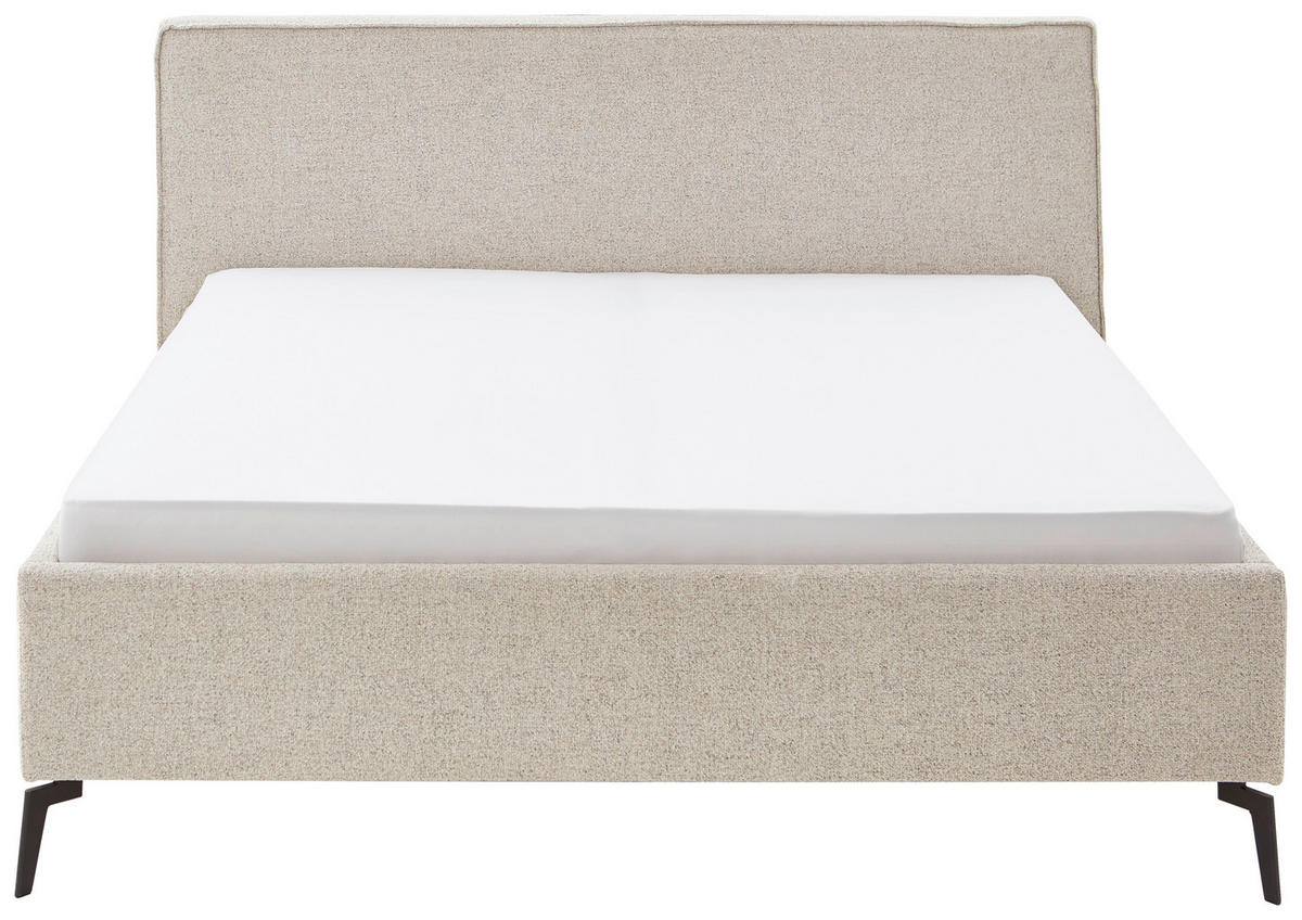 POLSTERBETT 180/200 cm,  in  - Beige/Schwarz, Design, Textil/Metall (180/200cm) - home24