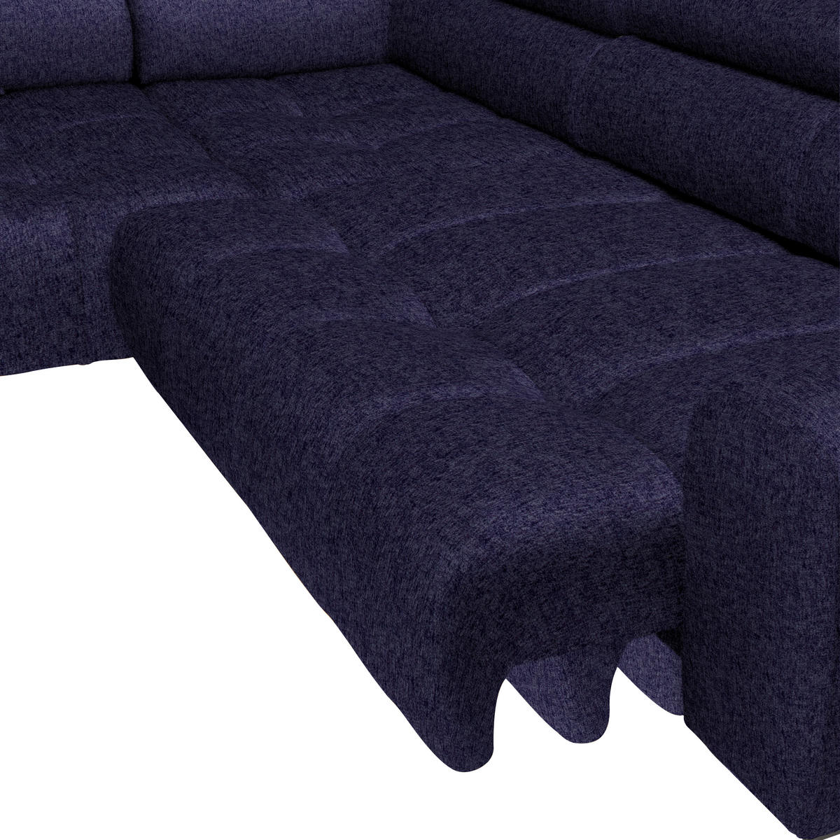 ECKSOFA in Samt, Webstoff Schwarz  177/270 cm  - Schwarz, Design, Textil/Metall (177/270cm) - Welnova